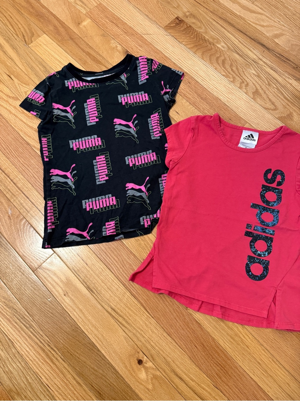 adidas Pink Girls' Tee with Logo Tag